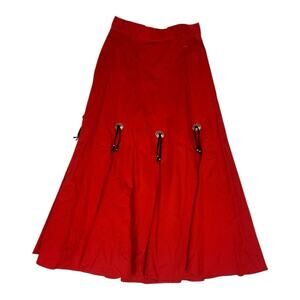 Vintage Circle T western maxi skirt small 9/10 26 red boho rodeo